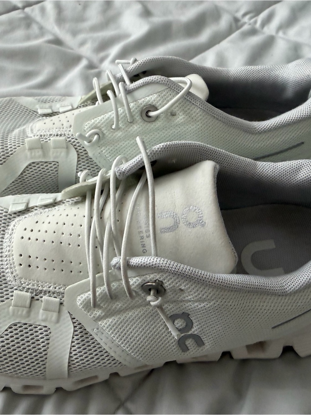 On Running Cloud White Mesh Sneakers